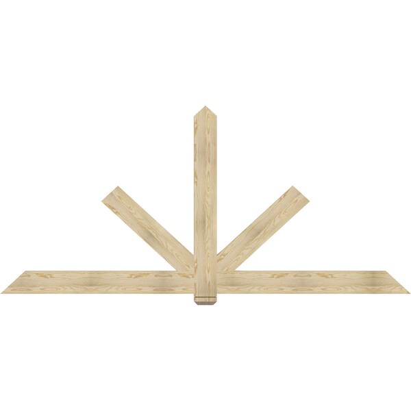 Ekena Millwork Kennewick Rough Sawn Timber Gable Bracket, Douglas Fir, 108"W x 49"H x 2"D x 6"F, 11/12 Pitch GBW108X49X0206KEN00RDF - main